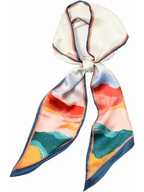 Women's Iridescent White Elegant Oblique Angle Scarves Bag Scarfs